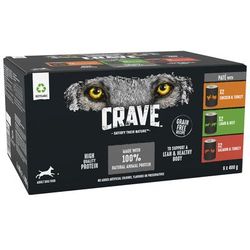 6x400g Mixed Pack Pate Adult Crave Wet Dog Food