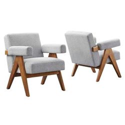 Lyra Fabric Armchair - Set of 2 - East End Imports EEI-6704-HLG