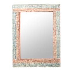 Local Treasure,'Distressed Sese Wood Wall Mirror by Ghanaian Artisans'
