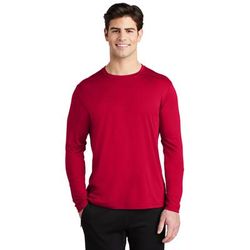 Sport-Tek ST420LS Posi-UV Pro Long Sleeve Top in Deep Red size Medium | Polyester