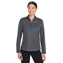 North End NE412W Women's Express Tech Performance Quarter-Zip T-Shirt in Carbon size Large | Recycled Polyester