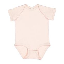 Rabbit Skins 4424 Infant Fine Jersey Bodysuit in Blush size Newborn | Ringspun Cotton LA4424, RS4424