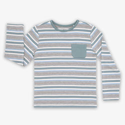 Vintage Teal Stripe Pocket Tee - 18-24 months