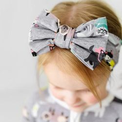 Cozy Cats Luxe Baby Girl Soft & Stretchy Bamboo Bow Headbands - Newborn - 3T