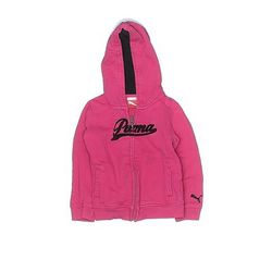 Puma Zip Up Hoodie: Pink Tops - Size 4Toddler