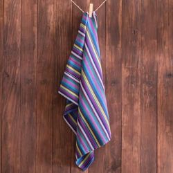 Delicious Waters,'Handloomed Cotton Striped Napkin in Blue and Purple Hues'