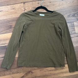 Madewell Tops | Madewell Basic Long Sleeve Top | Color: Green | Size: S