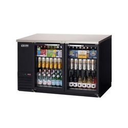 Everest Refrigeration EBB59G 57 3/4" Bar Refrigerator - 2 Swinging Glass Doors, Black, 115v, Black Vinyl Exterior