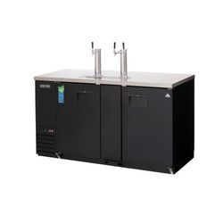 Everest Refrigeration EBD3 68" Kegerator Commercial Beer Dispenser w/ 3 Keg Capacity - 3 Columns, Black, 115v, Black Vinyl Exterior, (3) 1/2 size Barrel Kegs