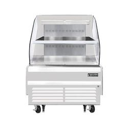 Everest Refrigeration EOMH-36-W-35-T 37 1/4" Horizontal Open Air Cooler w/ 2 Levels, White, 115v, 1 Stainless Steel Shelf