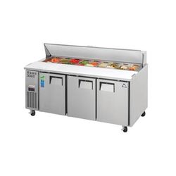 Everest Refrigeration EPR3 EOTP Series 71 1/8" Sandwich/Salad Prep Table w/ Refrigerated Base, 115v, Stainless Steel