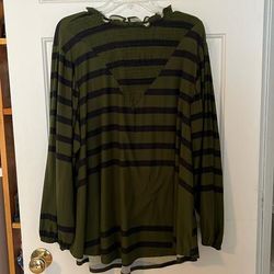 Lularoe Tops | Lularoe Long Sleeve Top | Color: Blue/Green | Size: Xxl