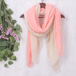 Pink Destiny,'Set of 2 Lightweight Scarves in Blush and Flamingo'