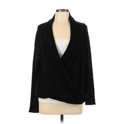 Cable Stitch Cardigan Sweater: Black - Women's Size Large