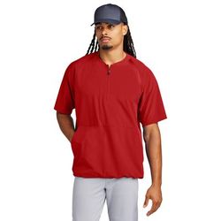 Sport-Tek JST489 Repeat 1/2-Zip Short Sleeve Jacket in Deep Red size 3XL | Polyester Blend
