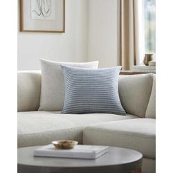 Selia 22" Square Cottage Blue Throw Pillow - Boutique Rugs