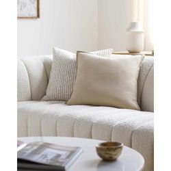 Tetsu 22" Square Modern Cotton Tan Throw Pillow - Boutique Rugs