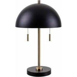 Nyalikungu 21"H x 13"W x 17"D Black/Gold/Metallic - Brass/Translucent Table Lamp - Boutique Rugs