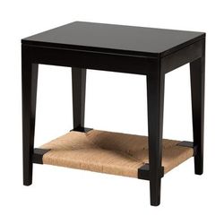 Freya Modern Bohemian Black Finished Bayur Wood End Table by Baxton Studio in Black