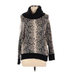 Jones New York Collection Wool Pullover Sweater: Black Snake Print Sweaters & Sweatshirts - Women's Size X-Large