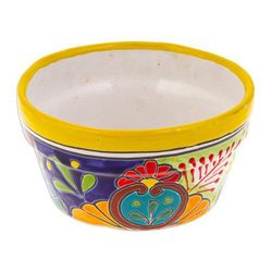 Jonquil Days at the Hacienda,'Handcrafted Talavera Ceramic Flower Pot Painted in Jonquil'