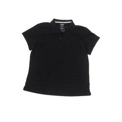 Adidas Short Sleeve Polo Shirt: Black Tops - Kids Boy's Size 18