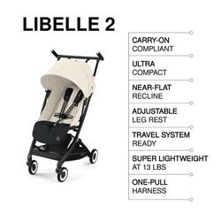 Cybex Libelle 2 Compact Stroller (with 1 Pull Harness) - Canvas White
