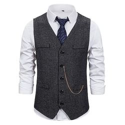 Classico Retrò Vintage Anni 1920 Gilet Il grande Gatsby Testimoni dello Sposo Costume Per uomo Carnevale Mascherata Matrimonio Feste Ospite di nozze Adulti Gilet Primavera Autunno