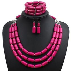 Collana di Perle Bracciale Orecchini 3 Pezzi Retro Vintage Anni 1980 Disco Art Deco Accessori per Donne Giorno dei Re Arancione Casual Quotidiano