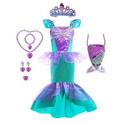Sirena Coda da Sirena Aqua Princess Vestito Costume per festa a tema Cosplay for Ragazze Bambini Carnevale Mascherata Settimana del libro