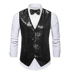 Vintage Anni 1920 Gilet Papillon Il grande Gatsby Gentiluomo Testimoni dello Sposo Slim Fit Costume Per uomo Mascherata Matrimonio Ospite di nozze Festa / Sera Adulti Gilet Fiocco Autunno Inverno