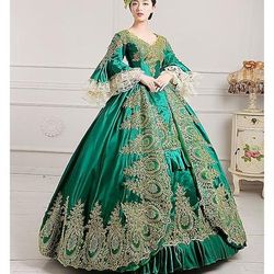 Rococò Vittoriano 18° Secolo Lunghezza al pavimento Abito da Ballo Taglie Forti Normale A poeta Vintage Abito da ballo Costume Per donna Reale Halloween Carnevale Mascherata Balli di fine anno Feste