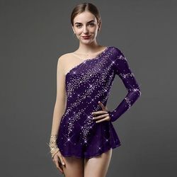 Vestito da pattinaggio artistico Per donna Da ragazza Pattinaggio sul ghiaccio Vestiti Giallo Chiaro Rosa baby Nero Collage Retato Elastene Elevata elasticità Addestramento Competizione Vestiti da
