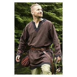 Retrò Vintage Medievale Rinascimento Blusa / Camicia Tunica Pirata Guerriero Cavaliere Vichingo Cavalieri Templari Tinta unica Costume Per uomo Vichingo Fantasia Halloween Carnevale Mascherata