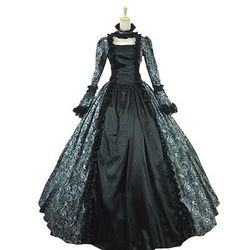 Rococò Vittoriano Rinascimento Lunghezza al pavimento Vestito Costume da festa Mascherata Taglie Forti Normale A palloncino Manica del polsino svasato Principessa Pizzo Tela Vintage Abito da ballo