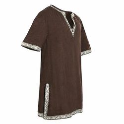 Medievale Rinascimento 17° secolo Camicia Tunica Pirata Guerriero Cavaliere Vichingo Cavaliere Celtico Ricamato Ricamo Costume Per uomo Vichingo Fantasia Halloween Mascherata Performance Mascherata