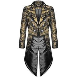Retrò Vintage Medievale Rinascimento Cappotto Giacca Frac Ebenezer Scrooge Dickens Principe Elfo Nobile Costume Per uomo Stile Steampunk Natale Halloween Mascherata Performance Festa / Sera Mascherata