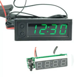12V 3 In 1 Kit Auto per veicoli Thermomete + voltmetro + orologio Display digitale a LED