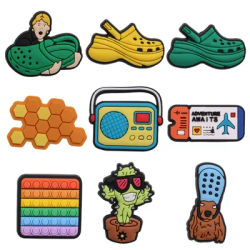 9-17 pz/set Cute Air Tickets Audio Spoof Shoes PVC Garden Shoe Charms decorazioni braccialetti fai