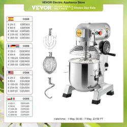 VEVOR impastatrice elettrica commerciale impastatrice 10/15/20/30Qt impastatrice 3 velocità