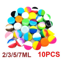 10PCS Silicone Container 2ML 3ML 5ML 7ML Jar Storage Box Mix Colors Nonstick Concentrate Containers Jars Oil Wax Case