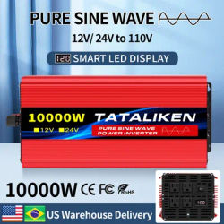 1600w-4500W 12V/24V to AC 110V 60Hz Pure Sine Wave Inverter Car Power Tranfermer Voltage Portable Converter with LED Display
