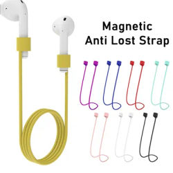 70cm Silicone Strap Magnetic Anti-Lost Rope Bluetooth TWS Earphone Anti Lost Strap for Airpods 1/2/3 Gen Lenovo Earbuds Cord
