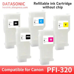 300ML PFI-320 PFF-320 for Canon PFI 320 PFI320 Refillable Ink Cartridge for Canon TM200 TM205 TM300 TM305 printer without chip