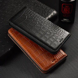 For Apple iPhone 7 8 X XS XR 11 12 13 14 15 16 16E Pro Plus Max Case Crocodile Genuine Leather Flip