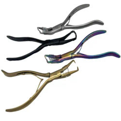 1 PC 5.5 inch Silver Stainless Steel Bent nose Clamp Hair Extension Plier with two hook Keratin Hair Extensions Removal Tools