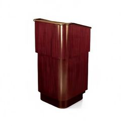 Forbes Industries 5901 Floor Podium w/ 2 Shelves - 27-1/2"W x 24-1/2"D x 47"H, Wood Veneer, Brown
