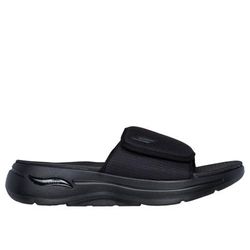 Skechers Men's GO WALK Arch Fit Sandal - Manta Ray Bay Sandals | Size 9.0 | Black | Textile/Synthetic | Vegan | Machine Washable