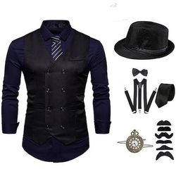Anni Ruggenti Anni 1920 Retrò Vintage Abiti Completi Blazer Il grande Gatsby Gentiluomo Costume Per uomo Halloween Casual Quotidiano Festa / Cocktail Adulti Cappello Cravatta Bretelle