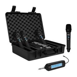 Pyle Pro Universal UHF 4-Channel Wireless Handheld Microphone System (Black, 500 to PDWM224BK